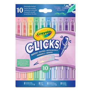 Pastelové samopisy – omyvatelné, Clicks, 10 kusů