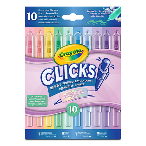 Pastelové samopisy – omyvatelné, Clicks, 10 kusů