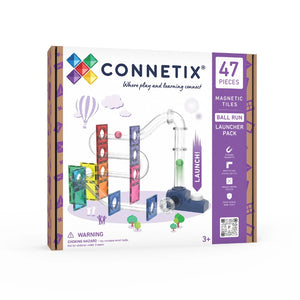 Magnetické stavební kostky – Ball Run Launcher Pack, 47 dílů