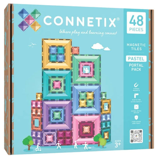 Magnetické stavební kostky – Pastel Portal Pack (48 dílů)