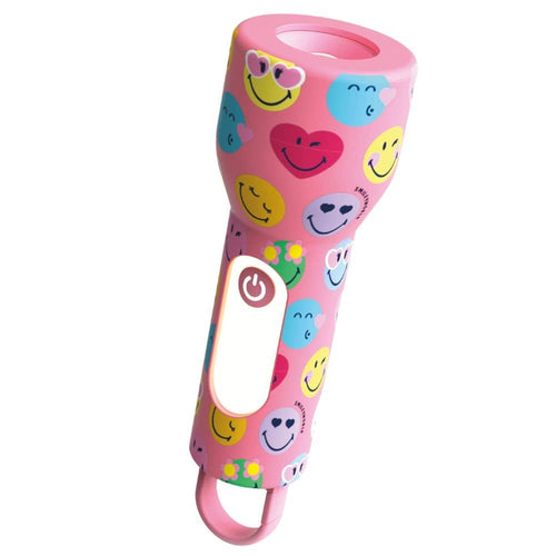 Kinder-Taschenlampe aus Silikon MOB Smiley World in Rosa