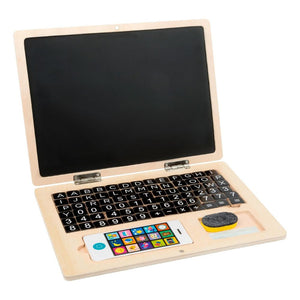 Dřevěný laptop s magnetickou tabulí (78 magnetů)