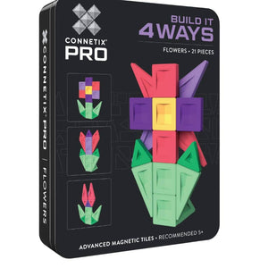 Magnetické stavebnice - PRO Build It 4 Ways Flowers Pack (21 dílů)