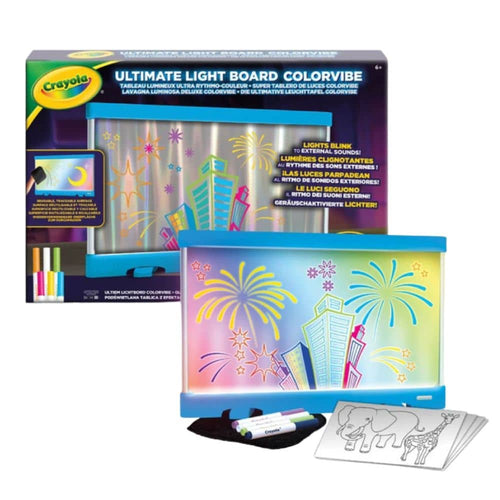 Colorvibe - LED světelná tabule na kreslení s 10 gel-fixami - Modrá