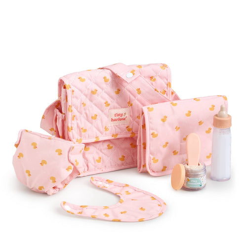 Tiny Harlow Puppen-Wickeltasche mit Zubehör - Pink Ducky - Produktbild