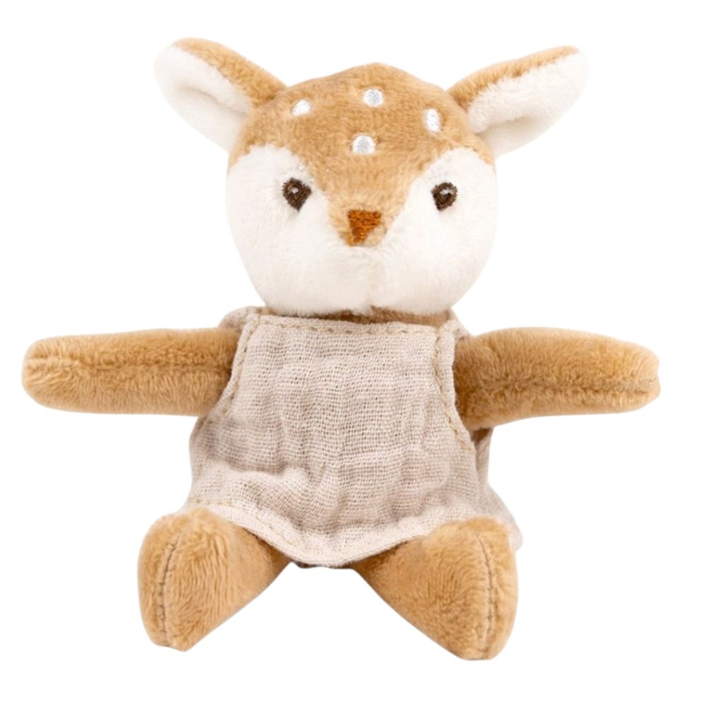 Plüsch-Reh Mini Julia im beigen Kleidchen