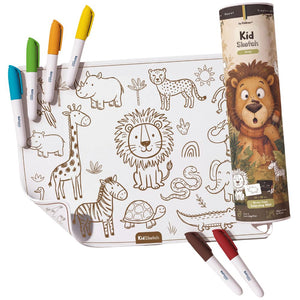 Kid Sketch Silikon-Malunterlage Safari mit Markern und Verpackungsrolle