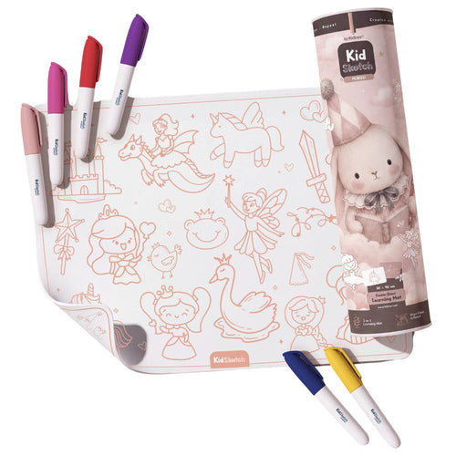 Kid Sketch Silikon-Malunterlage Princess mit Markern und Verpackungsrolle