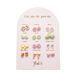 Yuko B. Ohrstecker-Set Poesie-Jahr Kleine Entdecker mit 12 Paar
