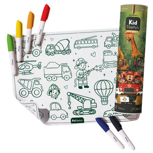 Kid Sketch Silikon-Malunterlage Little Vehicles mit Markern und Verpackungsrolle