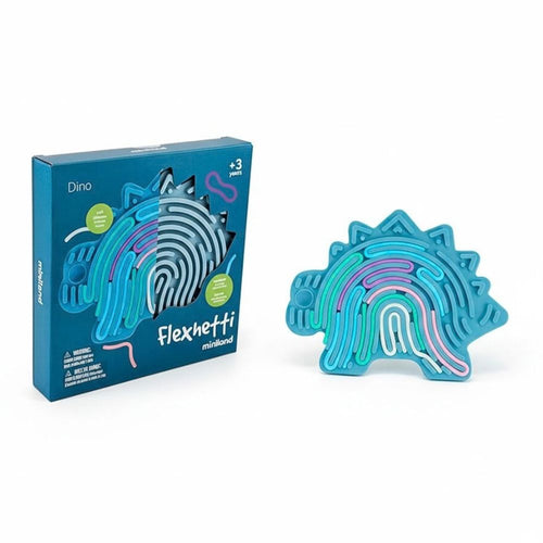 Miniland Flexihetti Dinosaurier - Sensorik-Puzzle aus Silikon mit bunten Legeteilen