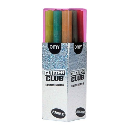 Glitzer-Filzstifte Glitter Club von OMY in der Verpackung