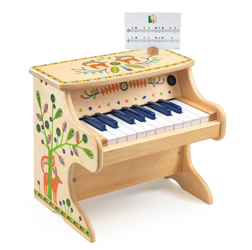 Dětské dřevěné piano – Elektronické piano s 18 klávesami