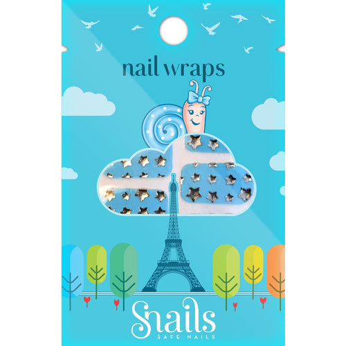 Nalepovací lak na nehty Nail Wraps – Modré hvězdy