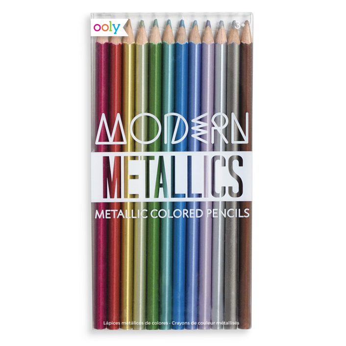 Metalické pastelky (dřevěné)