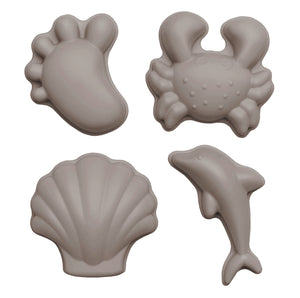 Silikon-Sandförmchen, 4 Stück – Grau - Tublu.de