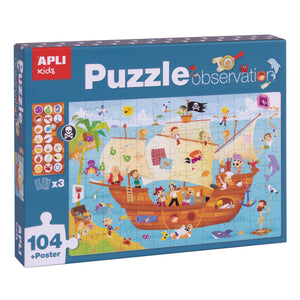 Beobachtungspuzzle – Piratenschiff 104 Teile 5+ - Tublu.de