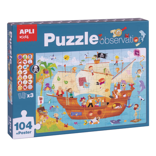 Beobachtungspuzzle – Piratenschiff 104 Teile 5+ - Tublu.de