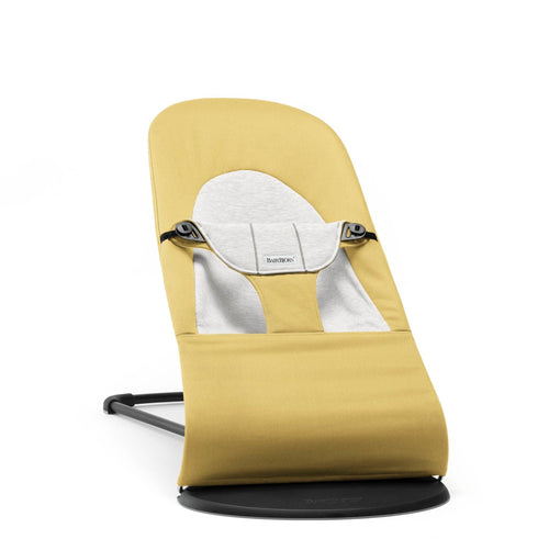 Dětské lehátko BALANCE SOFT COTTON/JERSEY – Žluté/Šedé