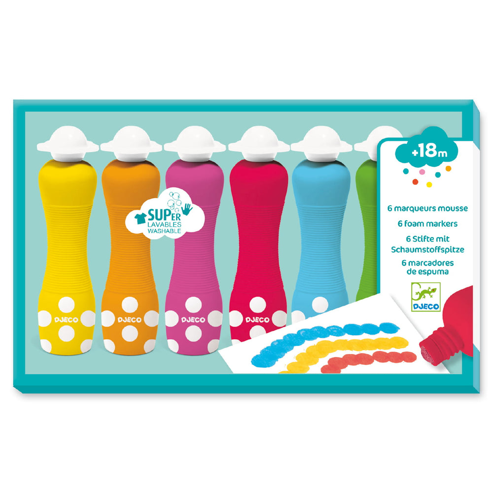 Schaumstoffmarker für Kleinkinder - 6 Farben - Tublu.de