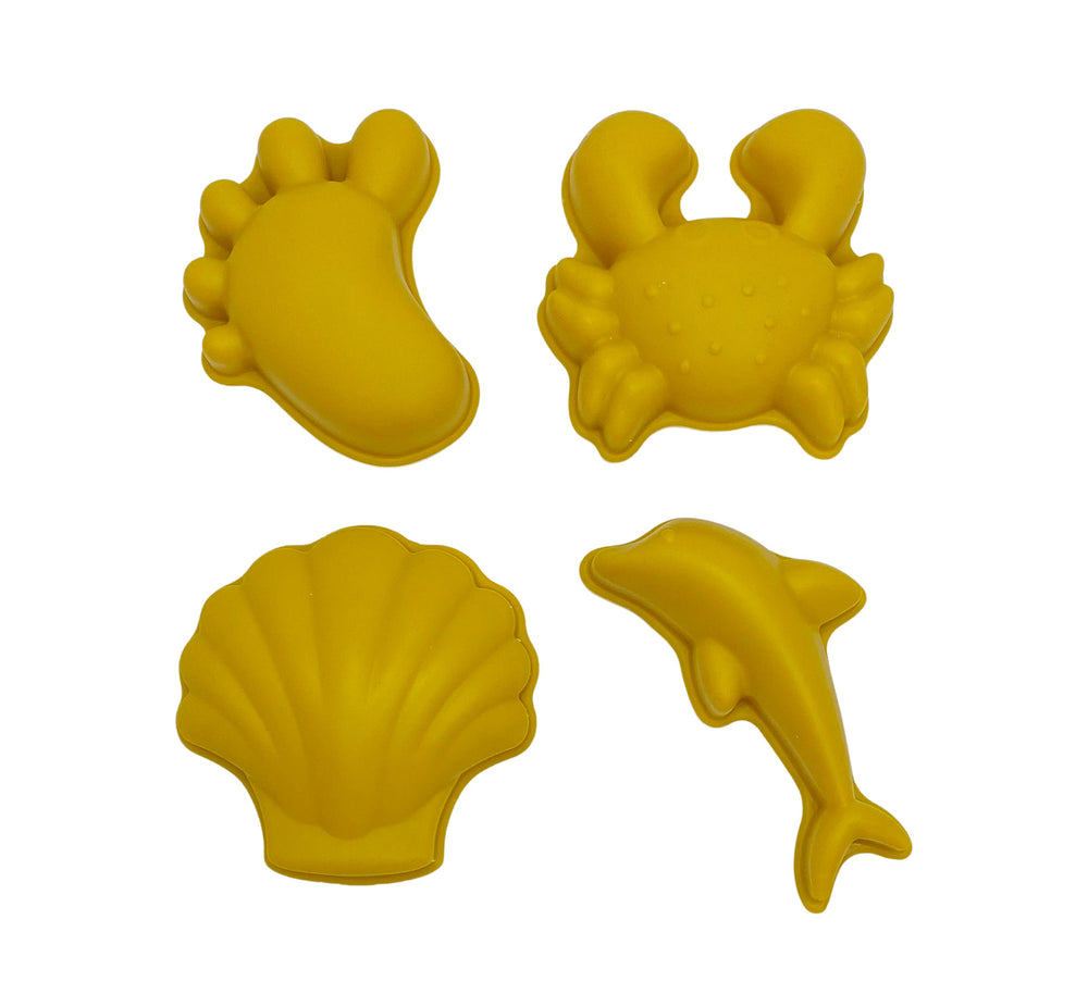 Silikon-Sandformen, 4 Stück – Senfgelb - Tublu.de