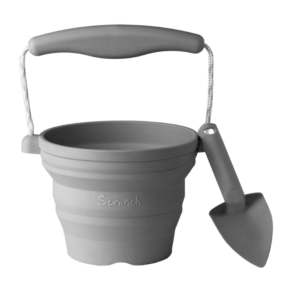 Mini-Silikoneimer mit Schaufel – Dunkelgrau - Tublu.de