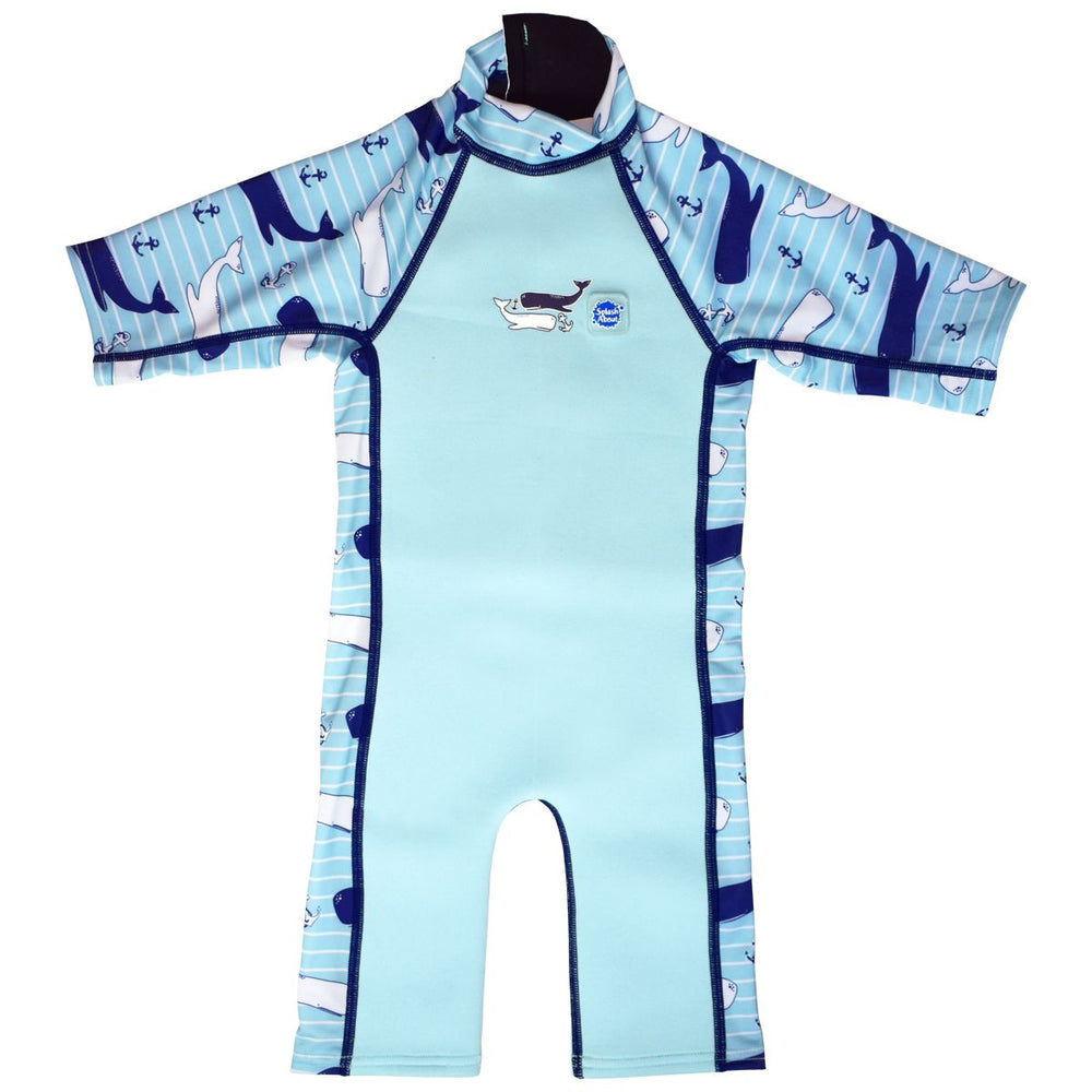 Neoprenový plavecký oblek UV Combie – 2–4 roky Velryby