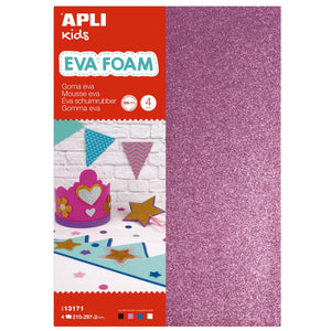 EVA-Schaumstoff in A4-Bögen – BROKAT WH, BK, PNK, BL 4 Stück - Tublu.de