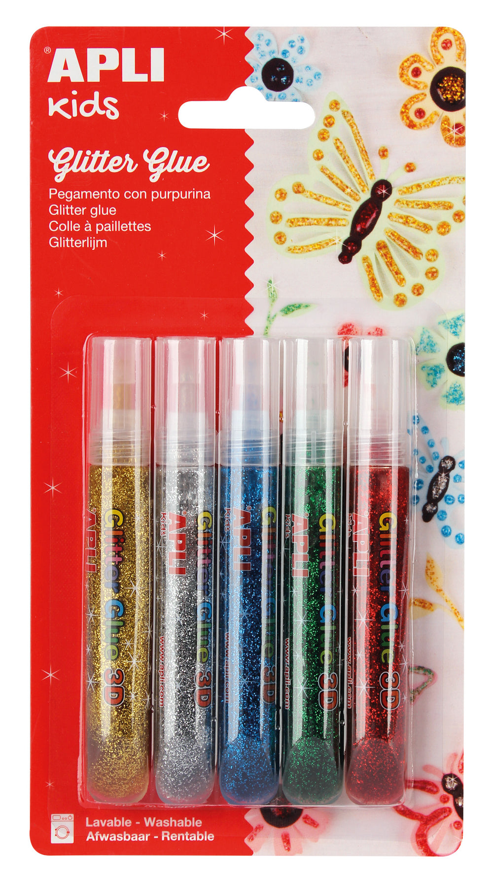 Dekorativer Glitzerkleber – 5 Metallic-Farben - Tublu.de