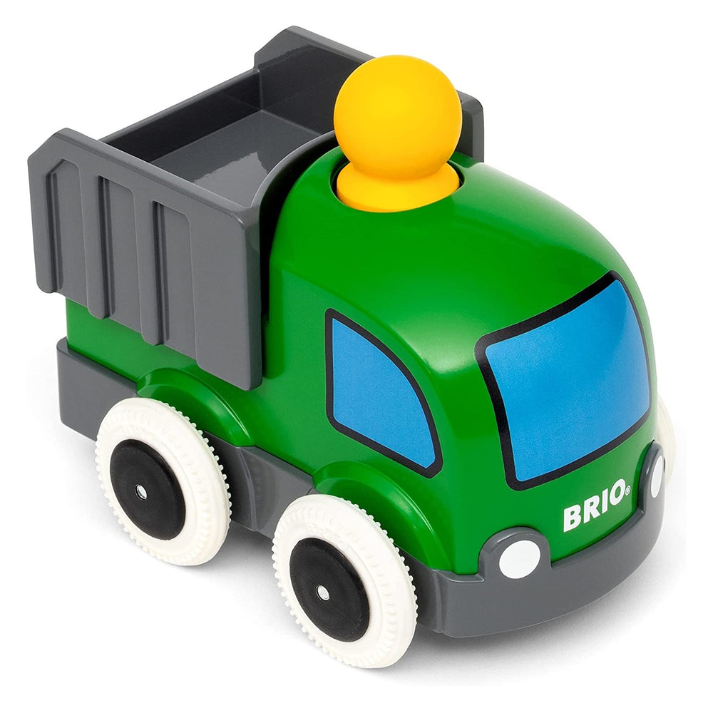 Dřevěná hračka „Stiskni a jeď“ – Nákladní auto