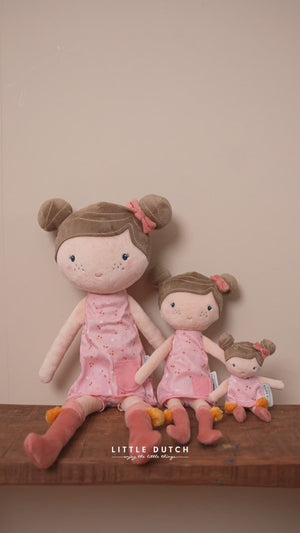 Hadrová panenka Rosa 35 cm – mazlicí panenka z kolekce Little Pink Flowers