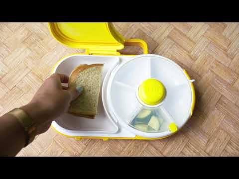 Snídaňový box pro děti Lunchbox Snack Spinner 2v1 – Sage Green