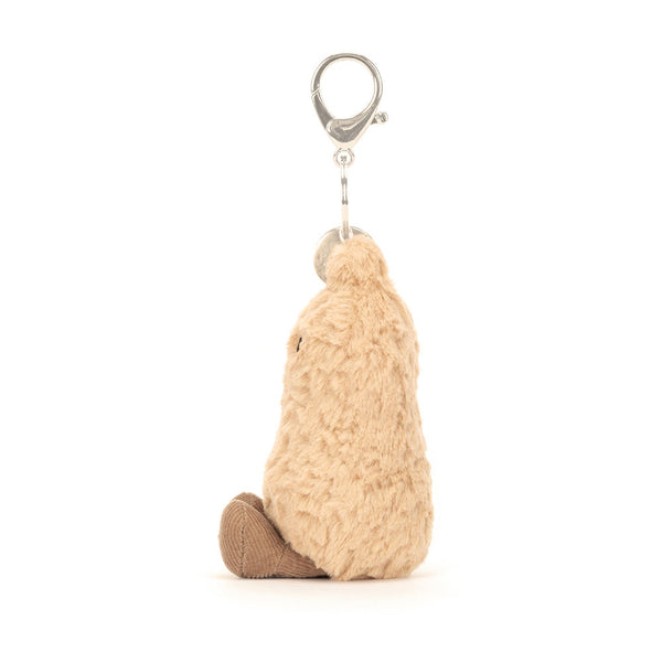 Jellycat Schlüsselanhänger - Fröhlicher Erdnuss 18 cm Plüsch Kuscheltier mit Metallclip