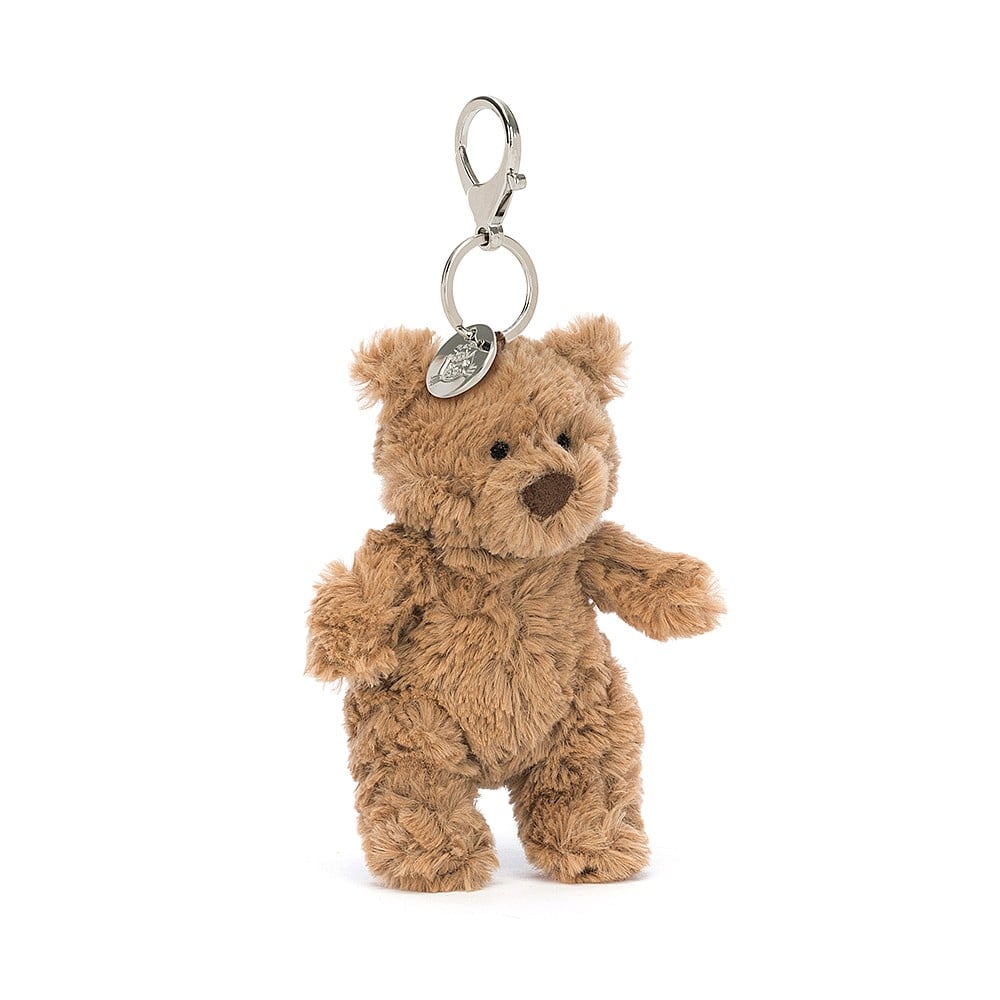 Jellycat Schlüsselanhänger - Teddybär Bartholomäus 12 cm Plüsch Kuscheltier hellbraun