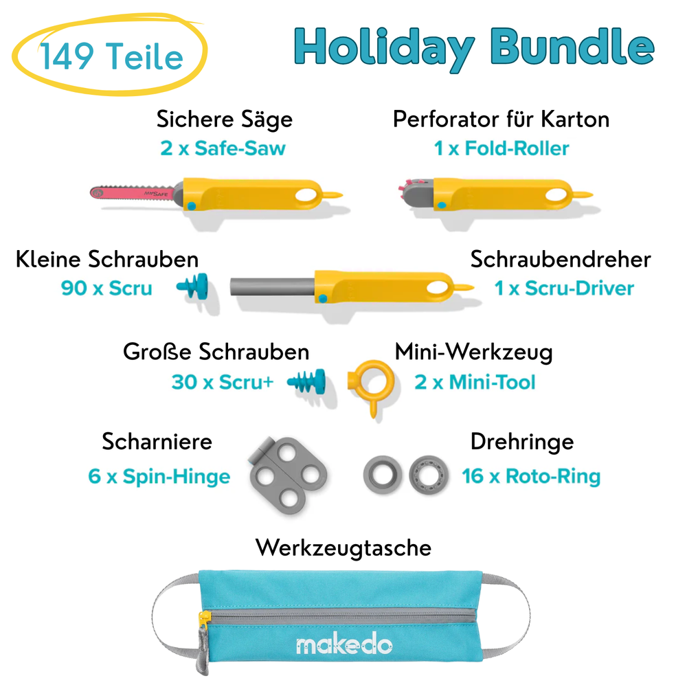 Holiday Bundle – DIY sada nářadí z kartonu se 149 díly pro kreativní stavby