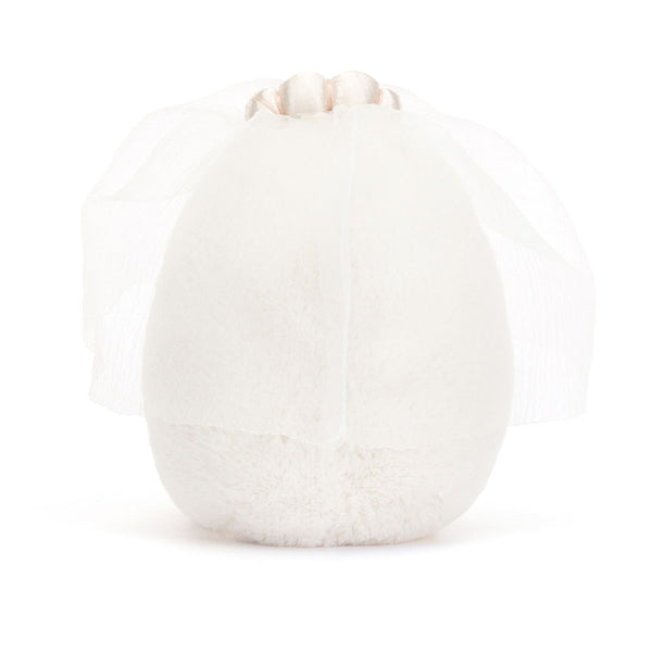 Jellycat weiße Plüsch-Przytulanka mit zartem Spitzenband, ideal für Babys und Kleinkinder