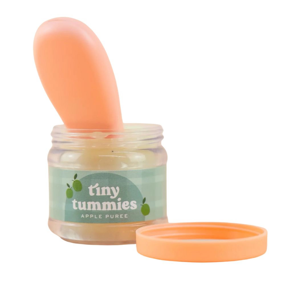 Tiny Harlow magisches Glas für Puppen füttern mit Apfelmus und praktischer Löffelhilfe