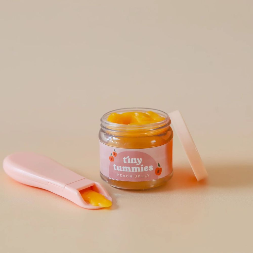 Tiny Harlow Puppen Füttern Lernspielzeug mit Pfirsichgel und praktischem Löffel im Set