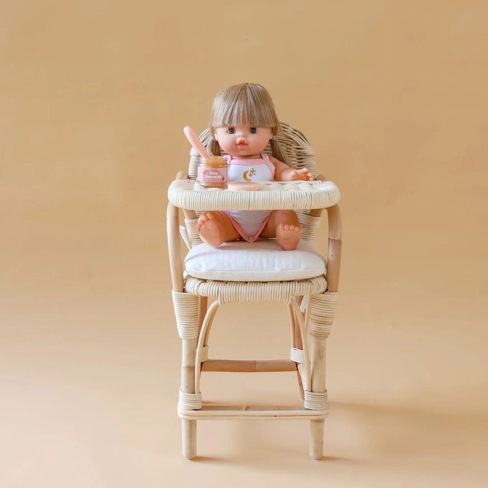 Tiny Harlow Puppen Füttern Lernspielzeug mit Pfirsichgel und praktischem Löffel im Set