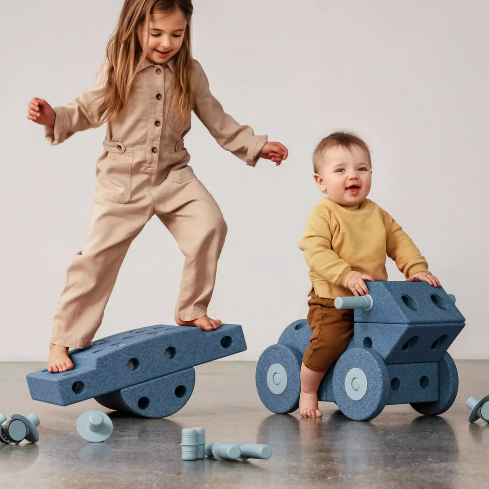 Kreative Bausteine zur Förderung der Grobmotorik Dreamer Set – blau 25 in 1 - Tublu.de