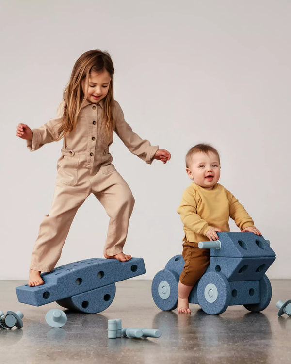 Kreative Bausteine zur Förderung der Grobmotorik Dreamer Set – blau 25 in 1 - Tublu.de