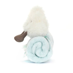 Weiche Jellycat Przytulanka Wolke Hegenbarth in sanften Blau mit einer schnuffeligen Ente